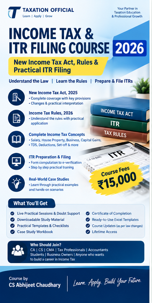Income Tax & ITR Filing Course 2026 | New Income Tax Act, Rules & Practical ITR Filing