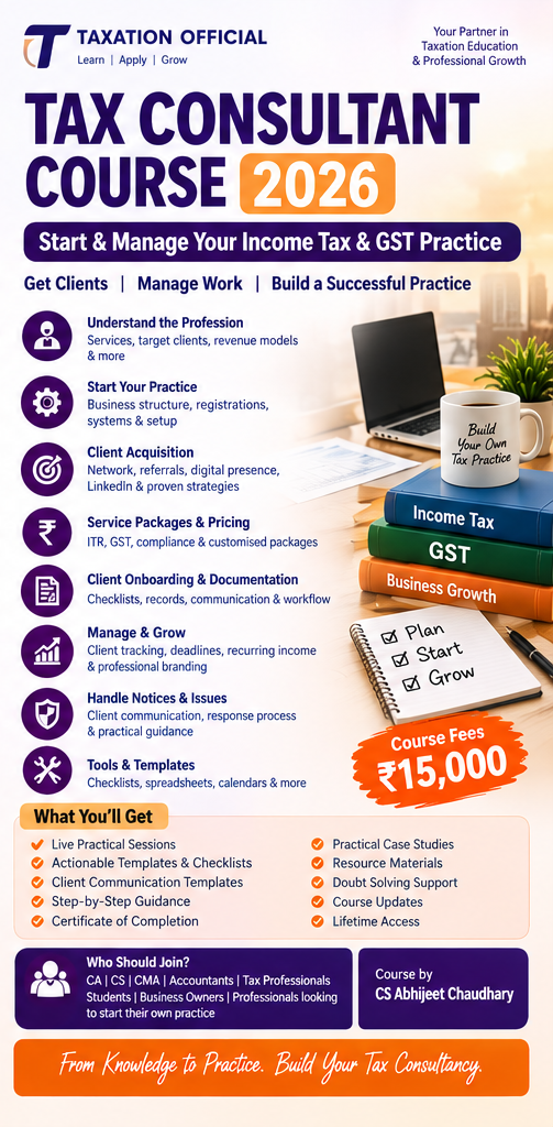 Tax Consultant Course 2026 | Start & Manage Your Income Tax & GST Practice